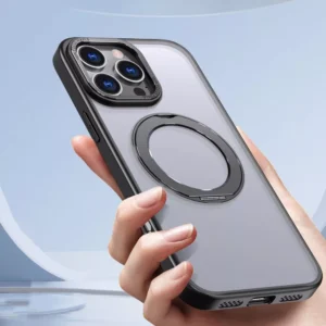iPhone 17 Pro Max mágneses 360° forgatható tok, Fekete