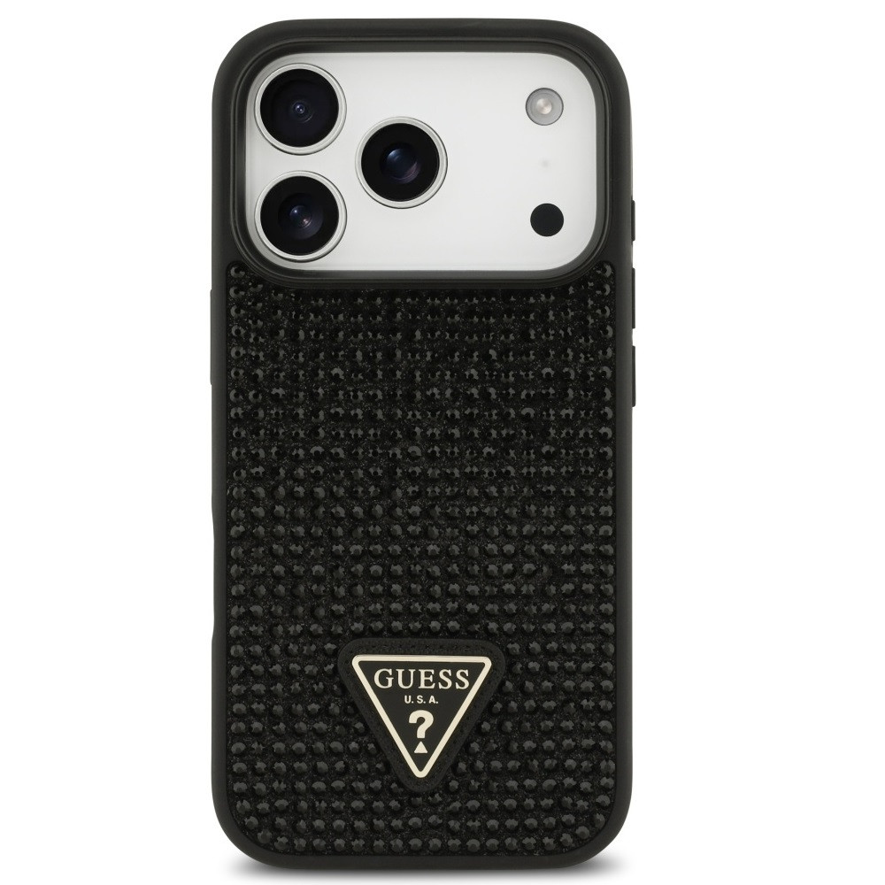 Guess Rhinestone Triangle Apple iPhone 17 Pro hátlap tok, fekete - Image 2