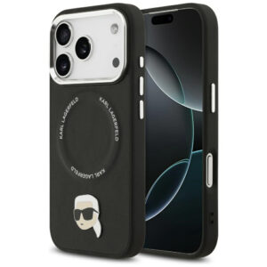 Karl Lagerfeld Karl Pin Apple iPhone 17 Pro MagSafe kompatibilis hátlap tok, fekete
