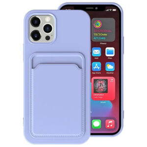 Apple iPhone 16e / 17e, Szilikon tok, kártyatartóval, Wooze Card Slot, lila
