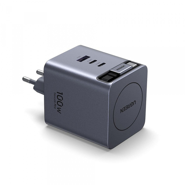 UGREEN X616 100W fali töltő beépített USB-C kábellel használat közben