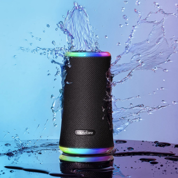 Anker SoundCore Flare 2 fekete Bluetooth hangszóró LED fényekkel