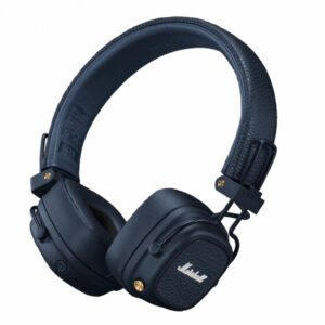 Marshall Major V kék Bluetooth fejhallgató elölnézetben